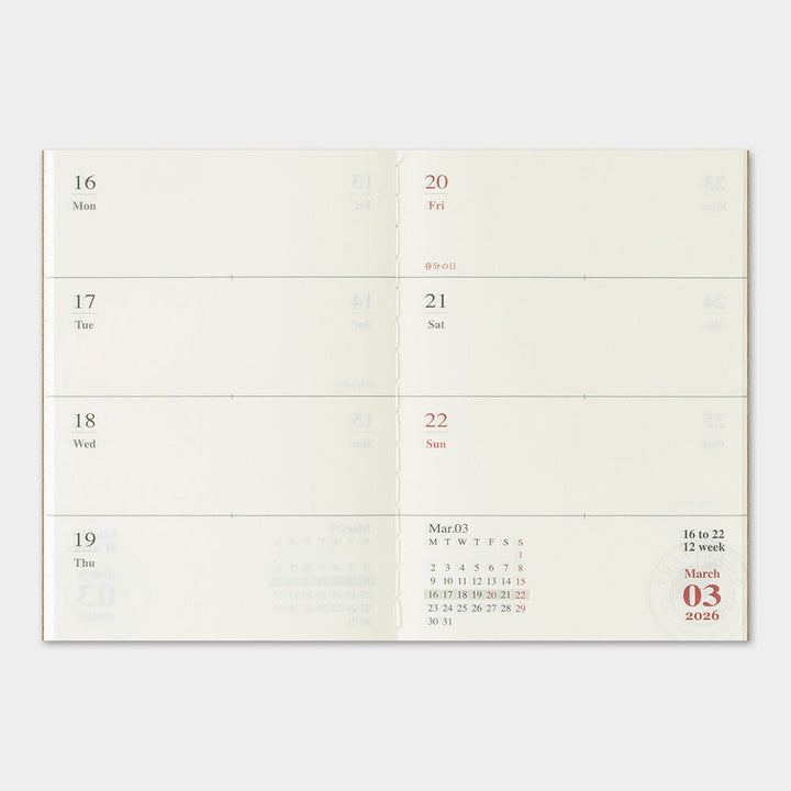 Traveler's Company 2026 Diary Weekly (Passport) Planners