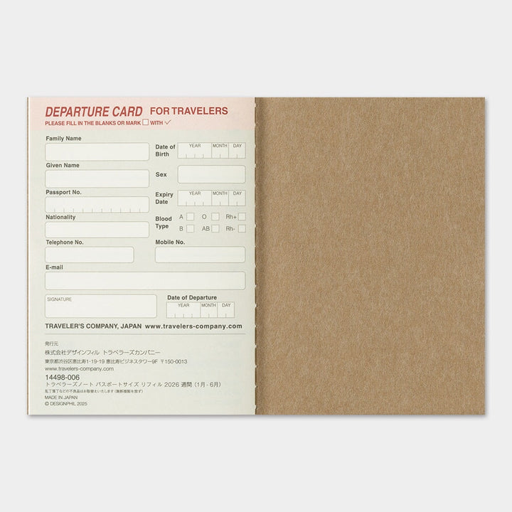 Traveler's Company 2026 Diary Weekly (Passport) Planners