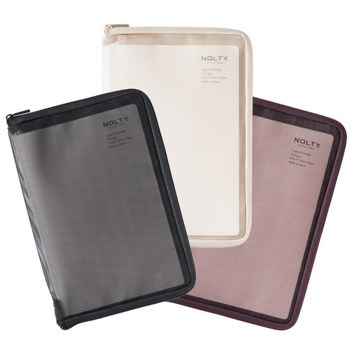 Nolty Notebook Zip-Up Mesh Cover - Black (A5) Book Covers