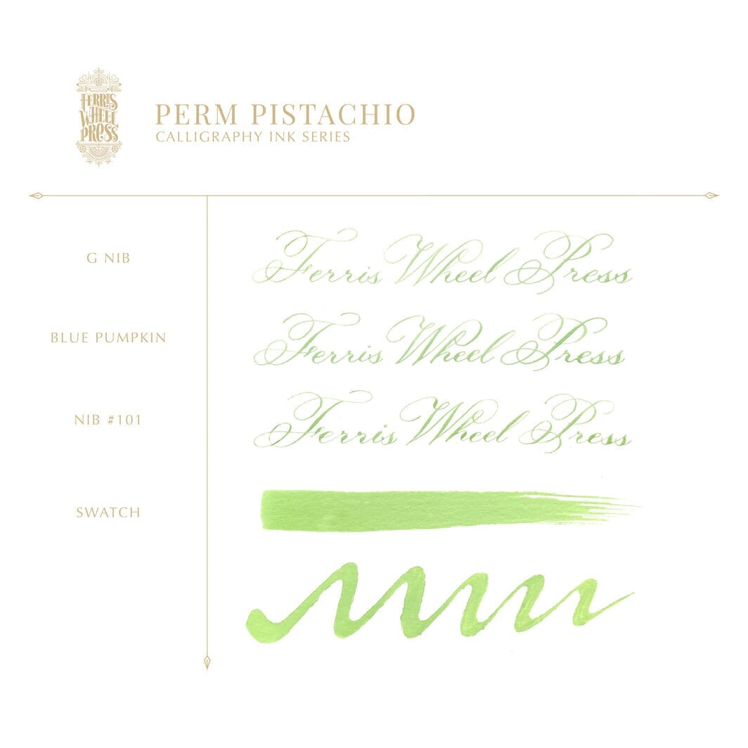 Ferris Wheel Press Perm Pistachio (Calligraphy Ink) - 28ml Dip Pen Inks