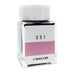 Sailor Ink Studio #231 - 20ml: Square glass bottle with a pink ink shade, labeled 231, featuring a white cap and Sailor logo.