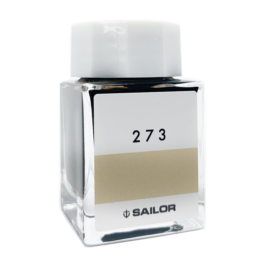 Sailor Ink Studio #273, 20ml fountain-pen ink in a square glass bottle with beige label, white cap, showcasing Sailor's curated color collection.