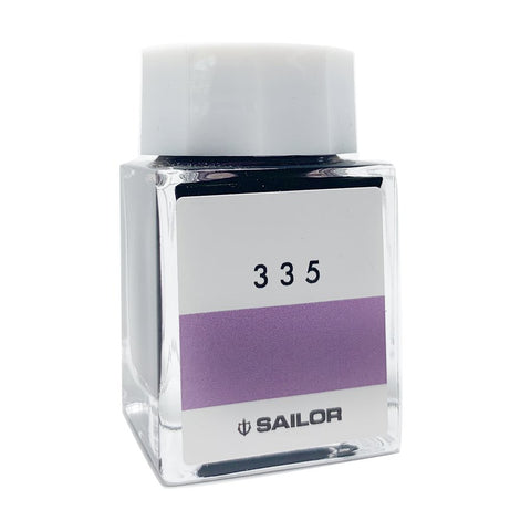 Sailor Ink Studio #335, 20ml, in a square glass bottle with a white cap, features a purple swatch label.