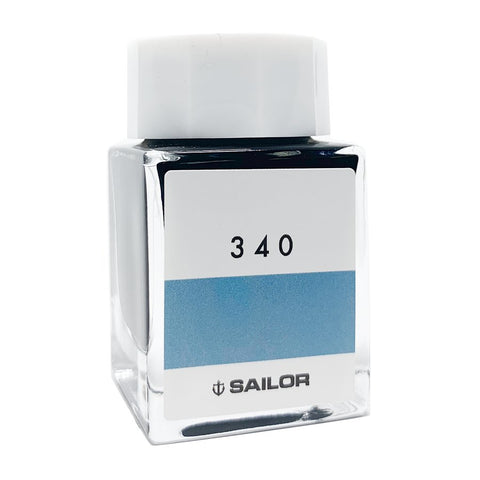 Sailor Ink Studio #340 - 20ml bottle, featuring a light-blue label, compact design, and Sailor's curated fountain pen ink collection branding.