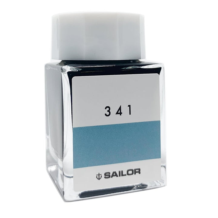 Sailor Ink Studio #341 - 2ml: Square glass bottle with label 341 and a pale blue swatch, part of Sailor's extensive 100-color ink collection.
