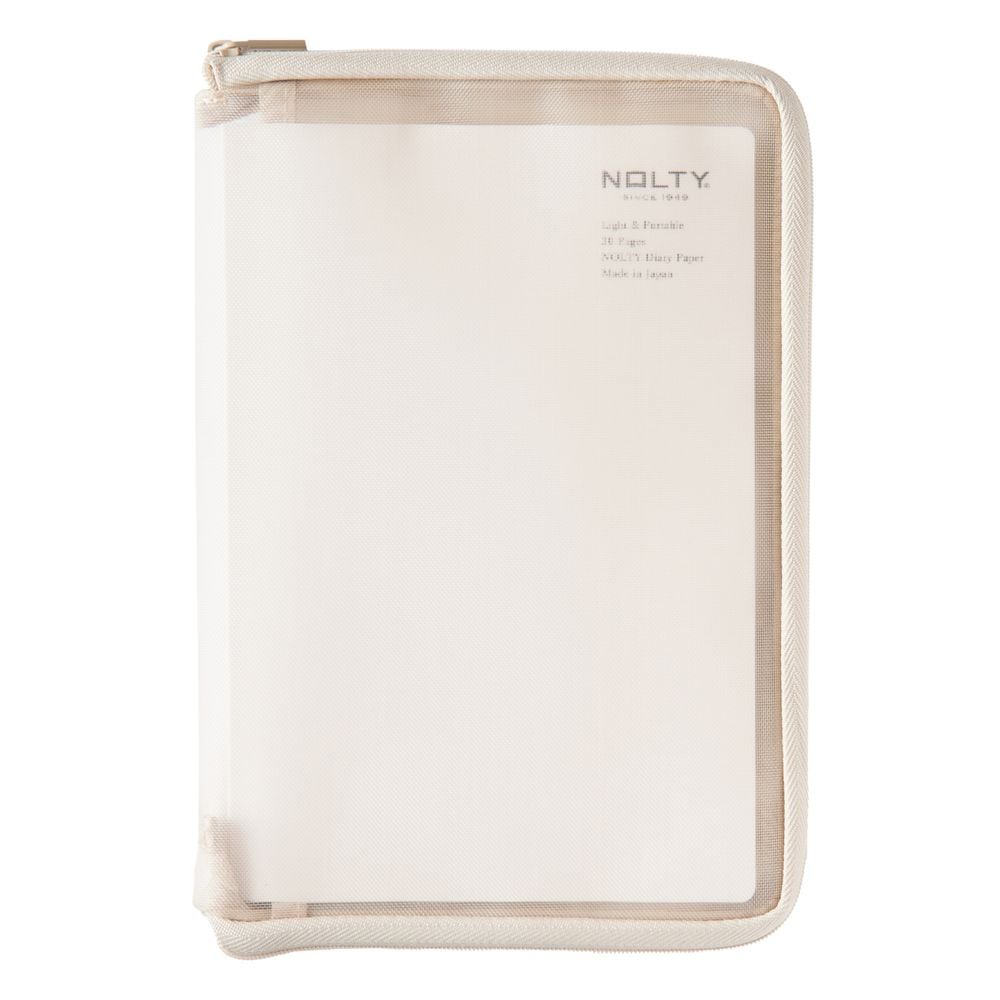 Nolty Notebook Zip-Up Mesh Cover - Beige (A5) Book Covers