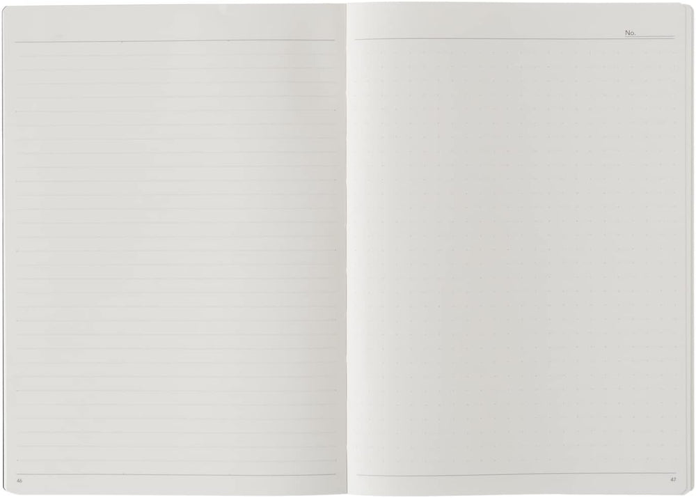 Nolty Asymmetry Numbered Tio Notebook Refill - Ruled/Dotgrid (Black, A5) Notebook