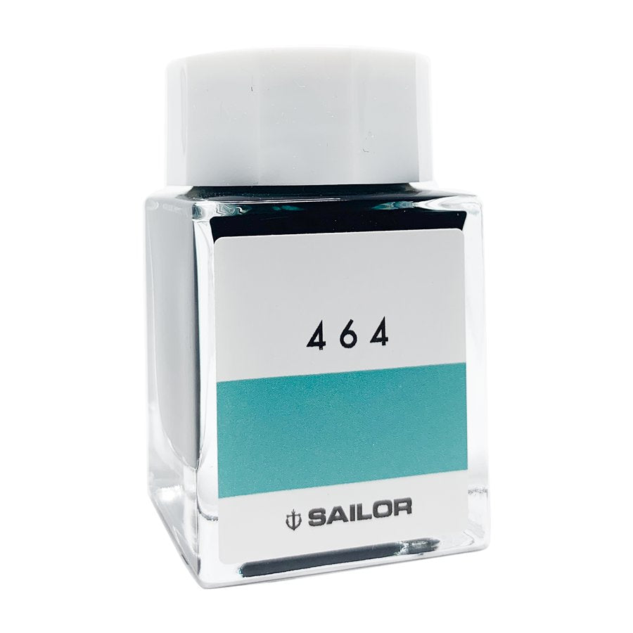 Ink Studio #464 - 20ml: Square glass bottle of Sailor fountain-pen ink with white cap and label showing ink swatch and 464 designation.