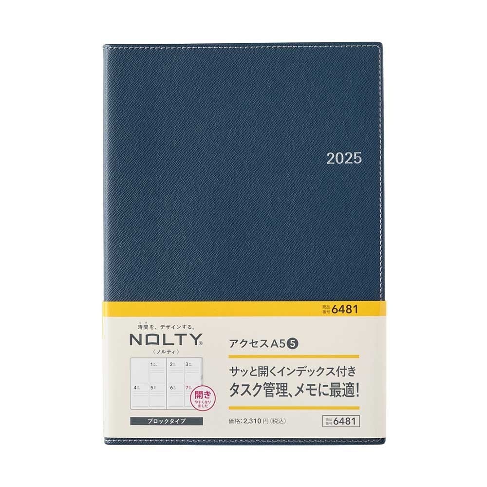Nolty 2025 Access 5 Tabbed Planner - A5 (Navy) Planners