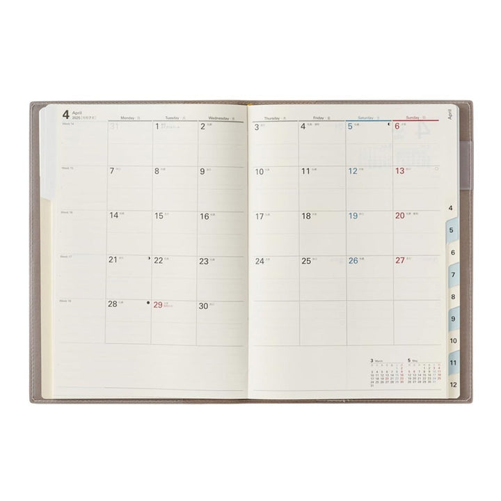 Nolty 2025 Access 5 Tabbed Planner - A5 (Grey) Planners
