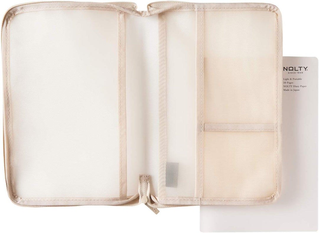 Nolty Notebook Zip-Up Mesh Cover - Beige (A5) Book Covers