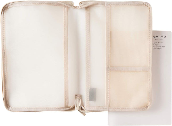 Nolty Notebook Zip-Up Mesh Cover - Beige (A5) Book Covers