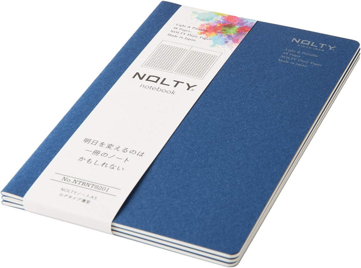 Nolty 3-Pack Notebook Refill - Grid (Navy, A5) Notebook