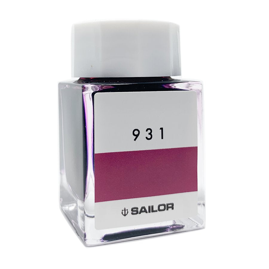 Sailor Ink Studio #931 - 20ml in a square glass bottle with white cap, featuring a pinkish-mauve swatch on its label.