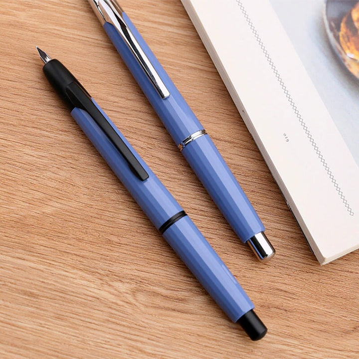 Moonman/Majohn A2 (Far Peaks Blue / Black Clip) - Extra Fine Fountain Pen