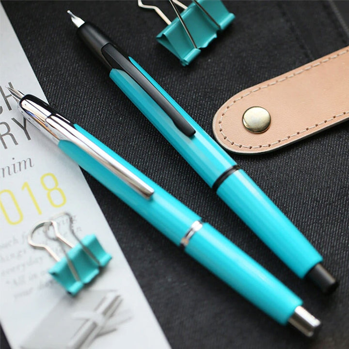Moonman/Majohn A2 (Peacock Blue / Black Clip) - Extra Fine Fountain Pen