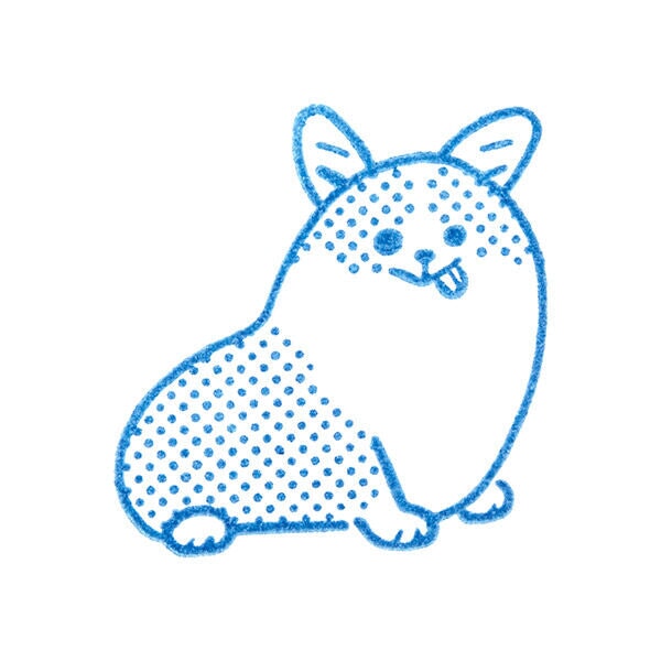 King Jim Kori Jirushi Corgi Stamp - Large Stamp