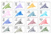 Shikiori Waka-uguisu - 20ml ink swatch chart displays 16 seasonal hues, featuring soft moss-green, aligned under spring in Pilot’s Iroshizuku series.