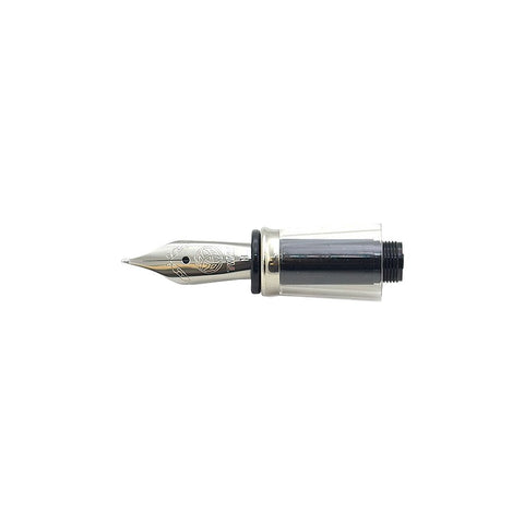 Diamond Mini Nib Set - Stub 1.1 features a steel nib with decorative engraving, black feed, and clear ink converter compatible with TWSBI Diamond Mini fountain pens.