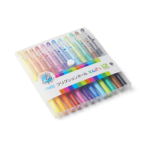 Pilot FriXion Erasable Gel Pen (Colour Pencil Texture) - 0.7 mm - 12 Colour Set Gel Pens