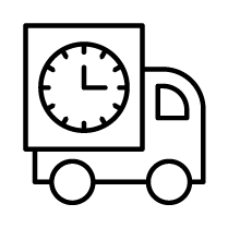 desk bandit icon of truck with clock on it 