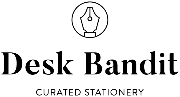deskbandit store logo with secondary brandmarks. black text and outline only