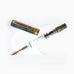 TWSBI ECO Serpentine fountain pen with clear body and copper trim, green cap shown on a white background