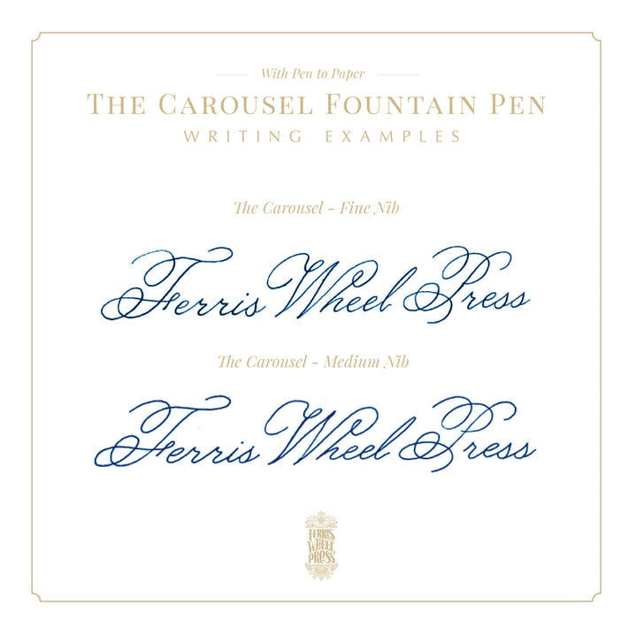 Ferris Wheel Press Brush Fountain Pen - Blue Legacy Satin Series 14k Gold Nib (Fine) Fountain Pen