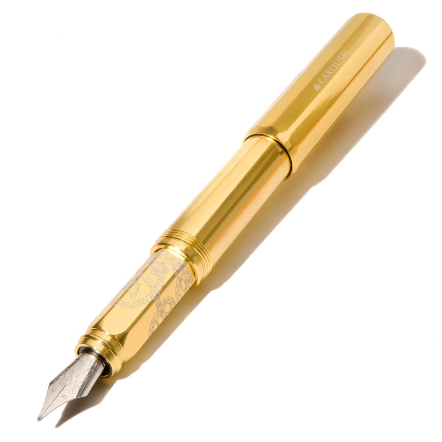 Ferris Wheel Press Aluminium Carousel Fountain Pen - Plaited Gold Tress (Fine) Fountain Pen