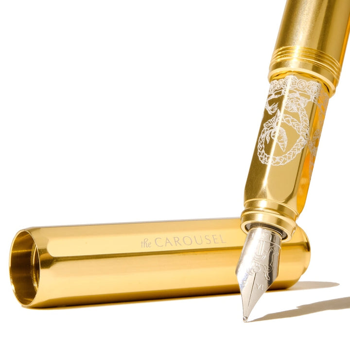 Ferris Wheel Press Aluminium Carousel Fountain Pen - Plaited Gold Tress (Fine) Fountain Pen