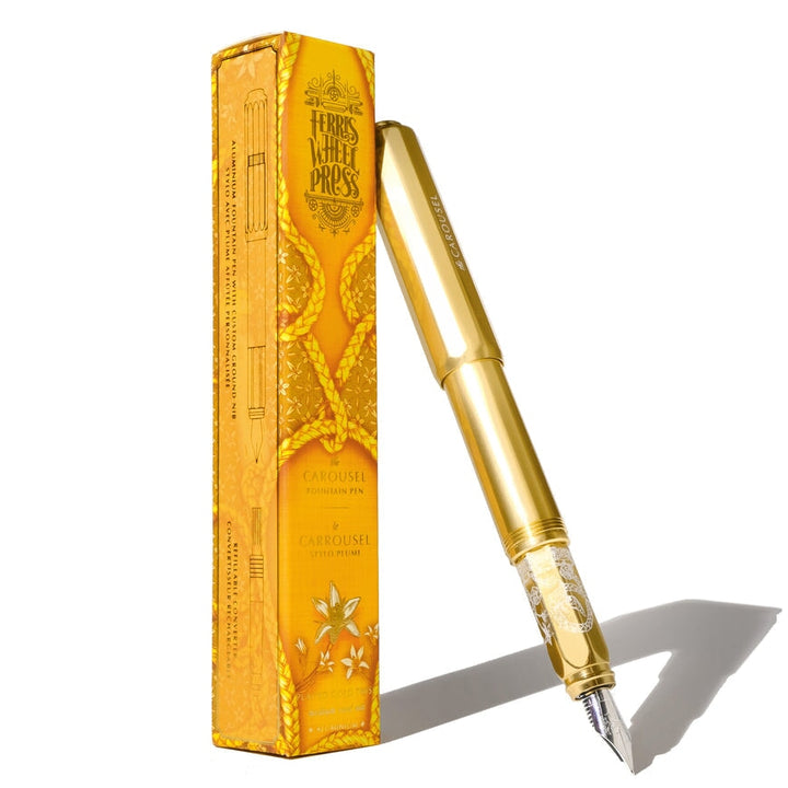 Ferris Wheel Press Aluminium Carousel Fountain Pen - Plaited Gold Tress (Medium) Fountain Pen