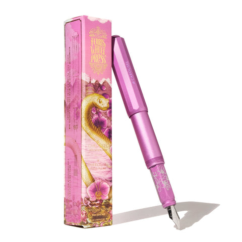 Aluminium Carousel Fountain Pen - Serpentine Blooms (Medium)