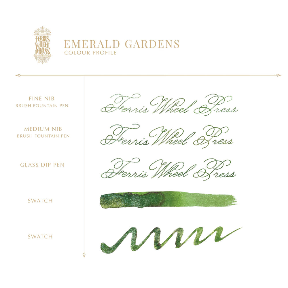 Ferris Wheel Press The Beauty and the Beast - Emerald Gardens (Shimmer) - 2ml Ink Sample