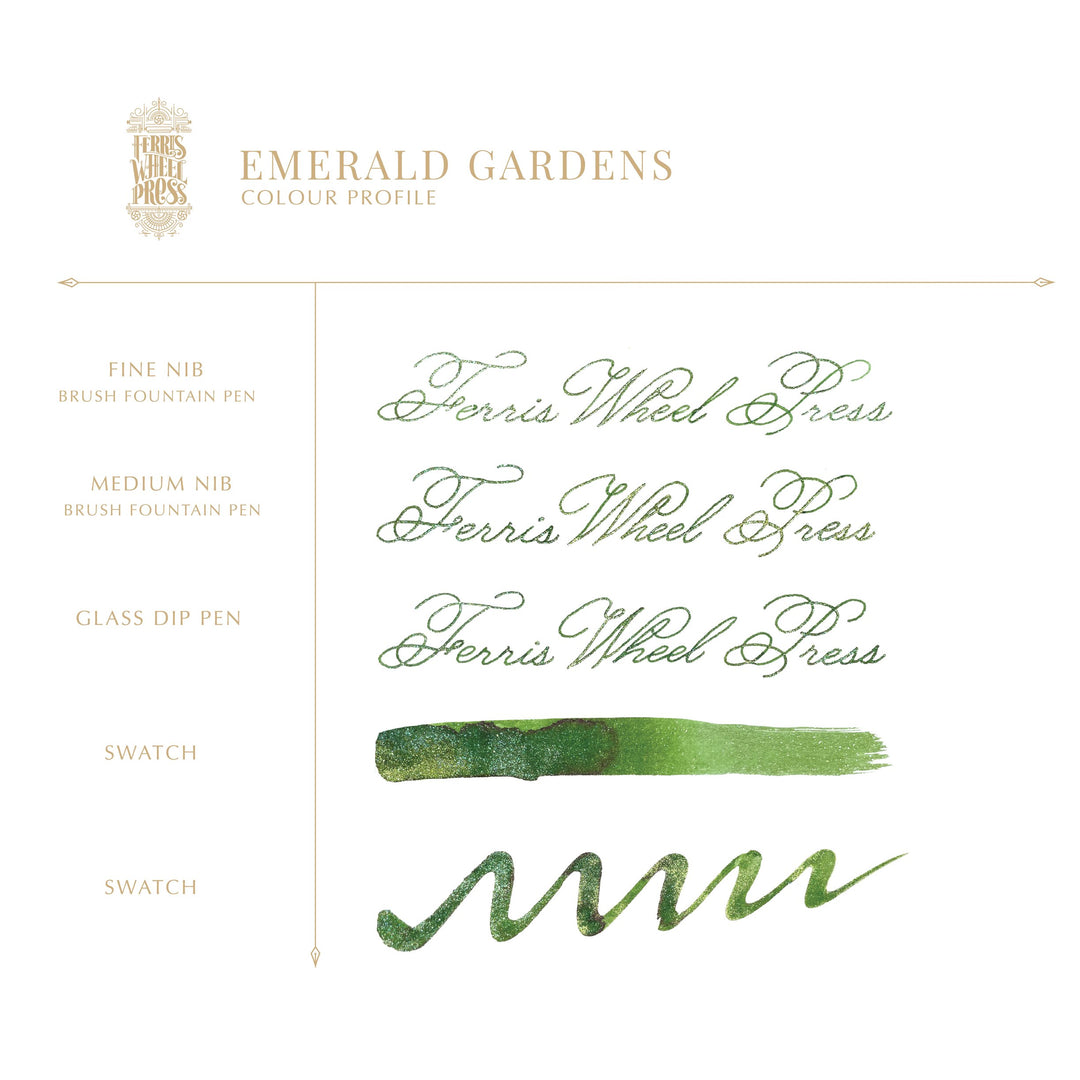 Ferris Wheel Press The Beauty and the Beast - Emerald Gardens (Shimmer) - 2ml Ink Sample