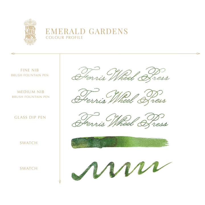 Ferris Wheel Press The Beauty and the Beast - Emerald Gardens (Shimmer) - 2ml Ink Sample