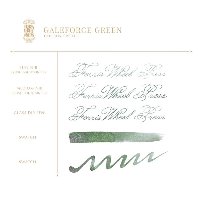 Ferris Wheel Press The Three Little Pigs - Galeforce Green (Shimmer) - 2ml Ink Sample