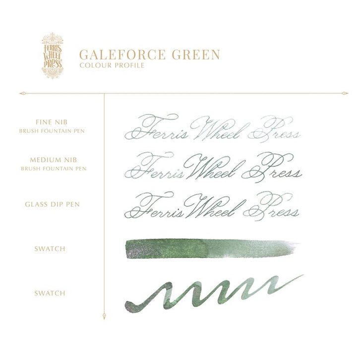 Ferris Wheel Press The Three Little Pigs - Galeforce Green (Shimmer) - 2ml Ink Sample
