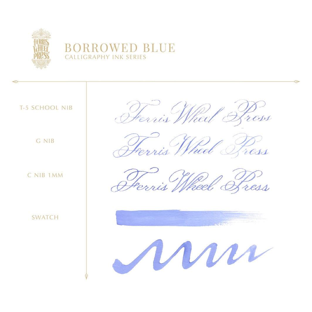 Ferris Wheel Press Borrowed Blue (Calligraphy Ink) - 28ml Dip Pen Inks