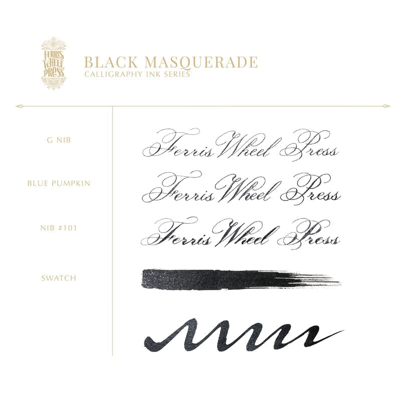 Ferris Wheel Press Black Masquerade (Calligraphy Ink) - 28ml Dip Pen Inks