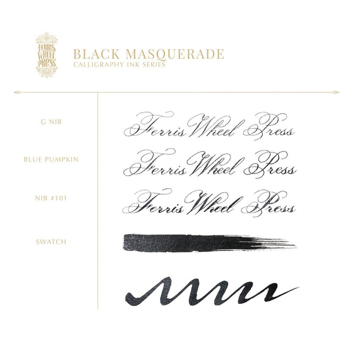 Ferris Wheel Press Black Masquerade (Calligraphy Ink) - 28ml Dip Pen Inks