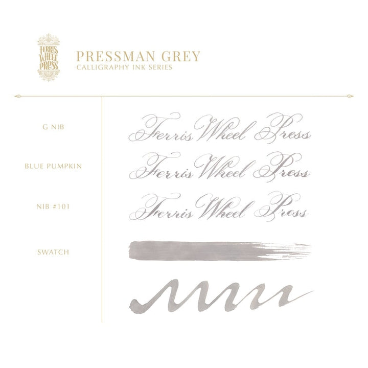 Ferris Wheel Press Pressman Grey (Calligraphy Ink) - 2ml Ink Sample