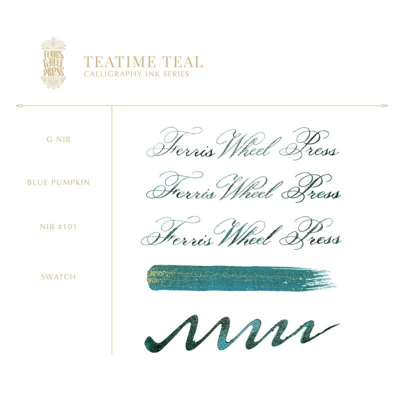 Ferris Wheel Press Teatime Teal (Calligraphy Ink) - 28ml Dip Pen Inks