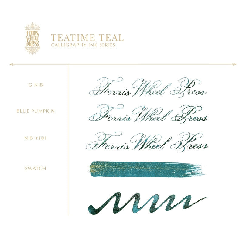 Ferris Wheel Press Teatime Teal (Calligraphy Ink) - 2ml Ink Sample