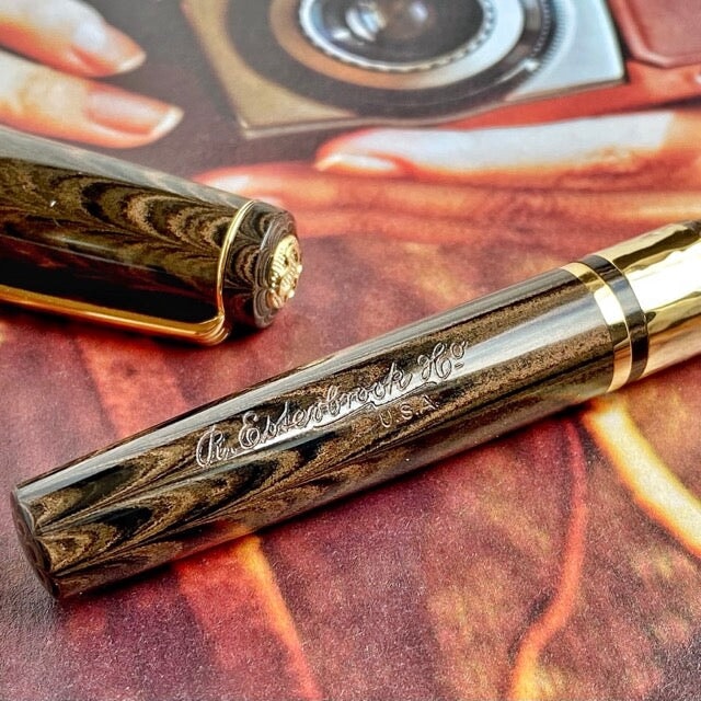 Esterbrook Model J - Antique Rose Ebonite / Gold - Stub 1.1mm Fountain Pen