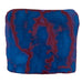 Abstract watercolor pattern in deep cobalt-blue with maroon veins, representing Taccia's Clear Navy (Jeans) ink sample, inspired by denim jeans, 2ml bottle.