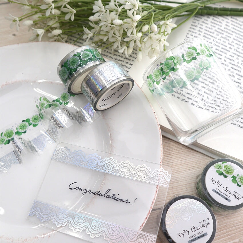 World Craft Lace Foiled Clear Tape (PET) PET Tape
