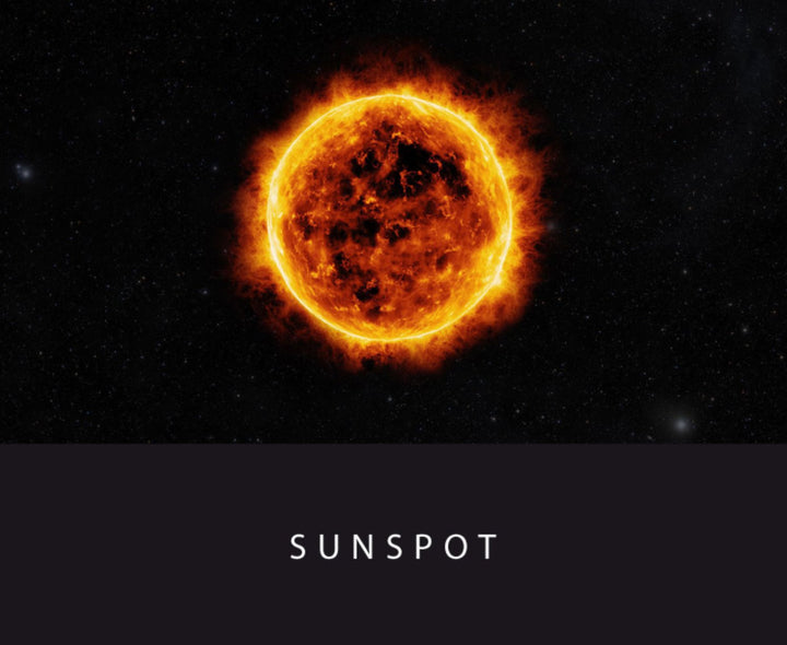 Sunspot - 2ml ink sample, fiery-orange in color, features visible sunspots, part of the Spaceward Collection by Colorverse, offering a smooth writing experience.