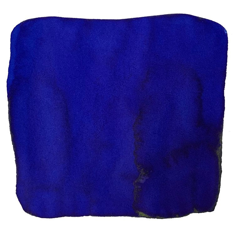 After Dark - 20ml by Krishna Inks, features a deep cobalt pigment swatch, showcasing its rich, saturated color and soft, uneven edges against a white backdrop.