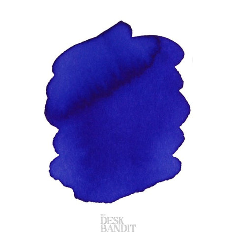 Iroshizuku Ink - Ajisai (2ml) sample, featuring a deep blue watercolor swatch on a white background with THE DESK BANDIT faintly visible.