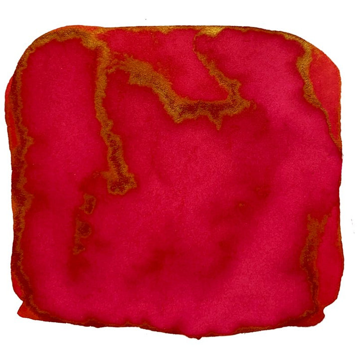 Aka - 2ml sample of Taccia Fountain Pen Ink, featuring a rich crimson hue with metallic gold accents, inspired by Japanese color purity.